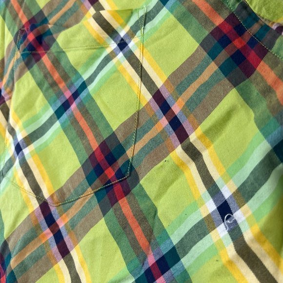 Tommy Hilfiger Shirt Adult Large Green Plaid Button Up Long Sleeve Casual Mens - Picture 9 of 16